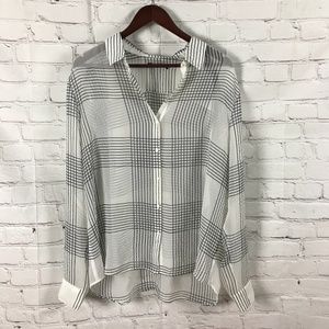 Banana Republic Black and White Striped Blouse